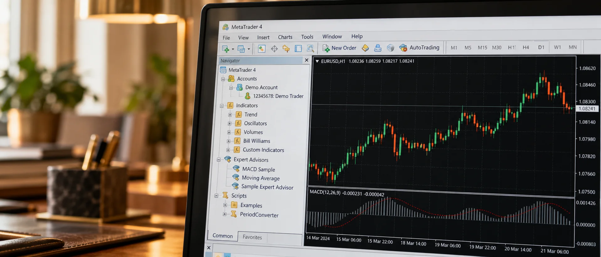 MetaTrader 4 Navigator with expert advisors
