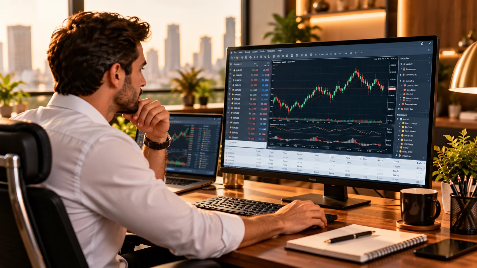 A trader at a MetaTrader 5 terminal